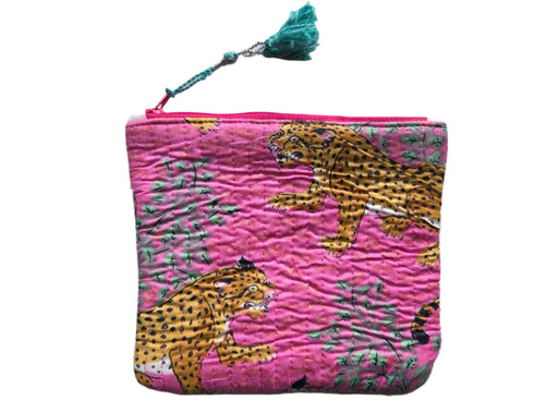 Klein etui met leeuwenprint